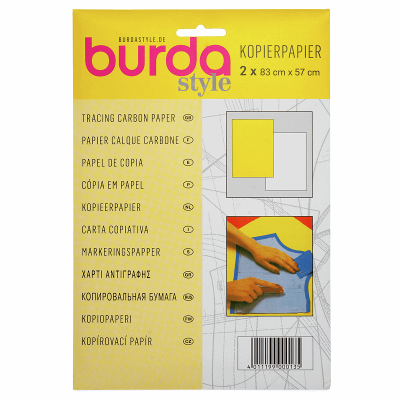 Burda Carbon Tracing Paper Tailors Dressmaking Yellow & White
