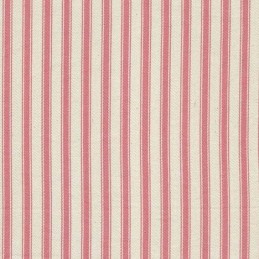 Pink 100% Cotton Canvas Fabric 8mm Ticking Stripes Woven Soft 53" 137cm Wide