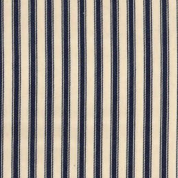 Navy 100% Cotton Canvas Fabric 8mm Ticking Stripes Woven Soft 53" 137cm Wide