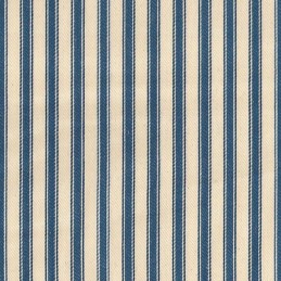 Denim Blue 100% Cotton Canvas Fabric 8mm Ticking Stripes Woven Soft 53" 137cm Wide