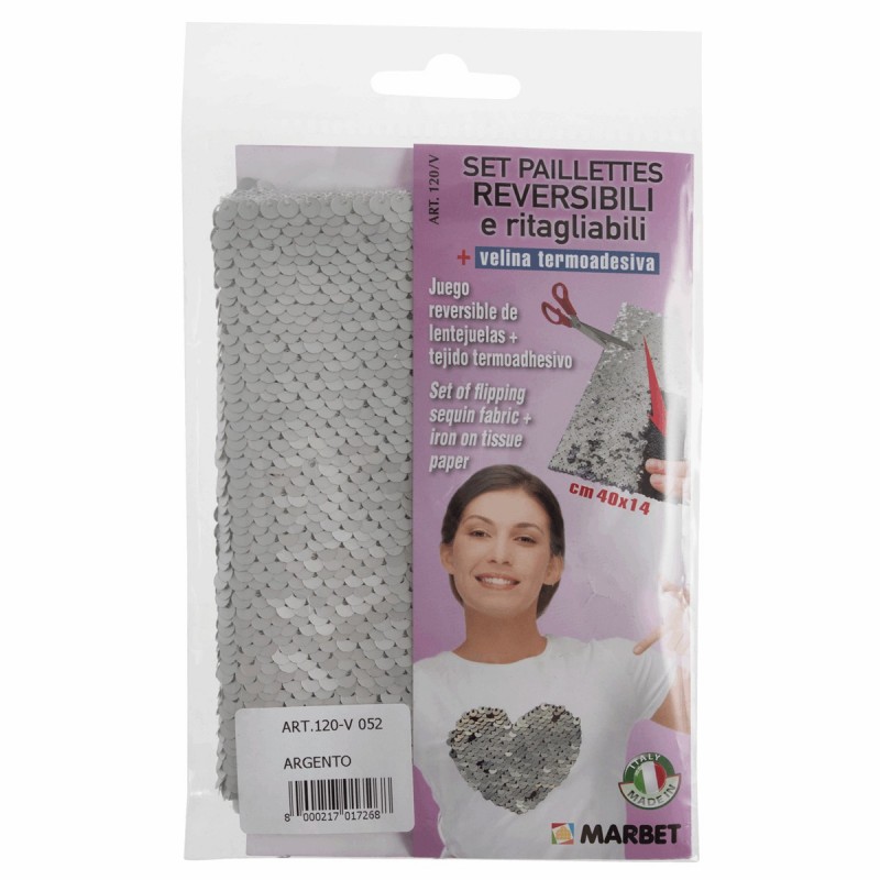 Marbet Reversible Mermaid Flip Sequin Fabric Iron On Craft Patch 40cm x 14cm