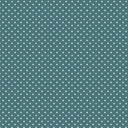 Dark Teal Basic Spot Polka Dots 100% Quality Cotton Quilting Patchwork Fabric (Makower)