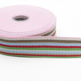 1 Metre 38mm Multi-Striped Webbing Craft Upholstery Strapping
