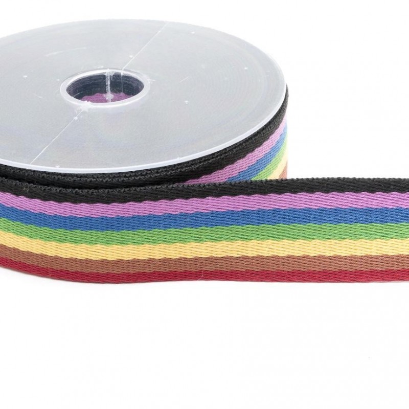 1 Metre 38mm Multi-Striped Webbing Craft Upholstery Strapping