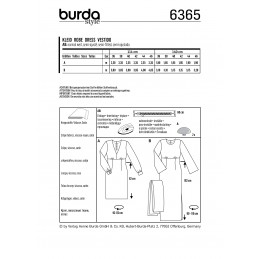 Burda Sewing Pattern 6365 Woman's Semi Form Fitting V Neck Dress