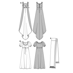Burda Sewing Pattern 2493 Woman's Josephine Empire Dress Costume
