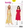 Burda Sewing Pattern 6496 Woman's Feminine High Waisted Dress