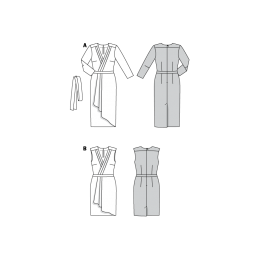 Burda Sewing Pattern 6384 Style Woman's Feminine Wrap Dress