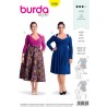 Burda Sewing Pattern 6390 Style Woman's Plus Size High Waisted Dress
