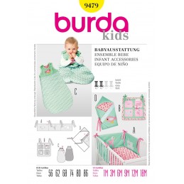 Burda Sewing Pattern 9479 Infant Coordinates Baby Room Accessories