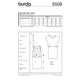 Burda Sewing Pattern 6508 Style Misses' Dress Tops