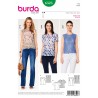 Burda Sewing Pattern 6525 Style Women's Misses' Blouse Size 8-20