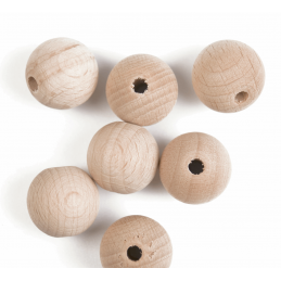 20mm Craft Factory Natural Beechbeads Wooden Craft Balls Pack of 7