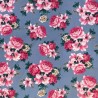 100% Cotton Fabric Realistic Floral Flowers Leaves Bunched Rose Heads 145cm Wide