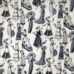 100% Cotton Patchwork Fabric Nutex Victorian Ladies Evening Wear