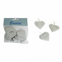 10x Glitter Solid Heart Hangers Embellishments Craft Cardmaking Scrapbooking Silver