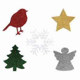Trimits Felt Glitter Shapes Sew on or Iron on Christmas Designs