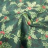 100% Cotton Fabric Christmas Holly Leaf Festive Xmas Festive 140cm Wide