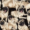 100% Cotton Fabric Timeless Treasures Cute Pugs Breed Dogs Puppies Pets Tongue