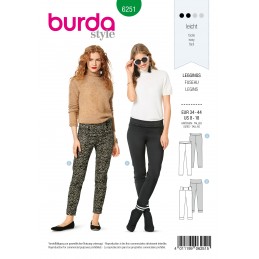 Burda Style Sewing Pattern 6251 Women's Skinny Stretch Trousers Leggings