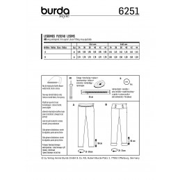 Burda Style Sewing Pattern 6251 Women's Skinny Stretch Trousers Leg