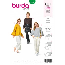 Burda Style Sewing Pattern 6254 Women's Loose Fit Shirt Blouse Top Wide Sleeve