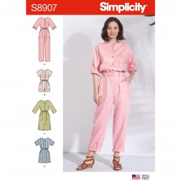Simplicity Sewing Pattern 8907 Misses' Casual Jumpsuit Dress Playsuit