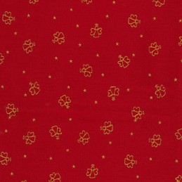 Red 100% Cotton Fabric John Louden Christmas Angel Outlines & Stars Festive Xmas
