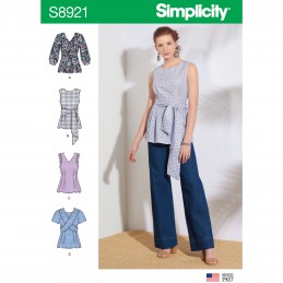 Simplicity Sewing Pattern 8921 Misses' Zip Up Fashion Shirt