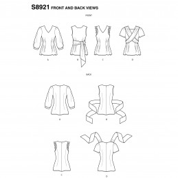 Simplicity Sewing Pattern 8921 Misses' Zip Up Fashion Shirt