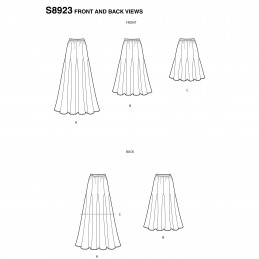 Simplicity Sewing Pattern 8923 Misses’ Long Maxi Midi & Short Pull On Skirt