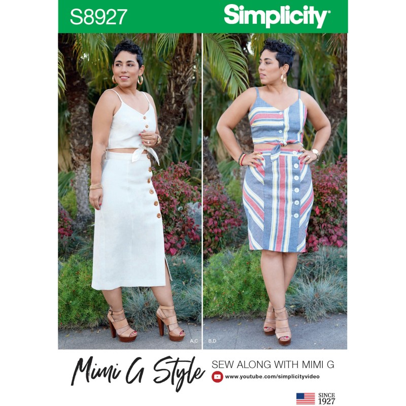 Simplicity Sewing Pattern 8927 Misses' Tie Front Shirt & Skirt by Mimi G Style