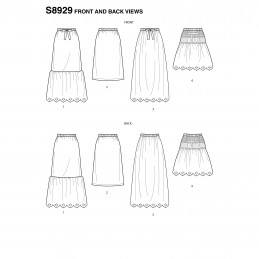 Simplicity Sewing Pattern S8929 Misses' Skirt with Options for Design Hacking