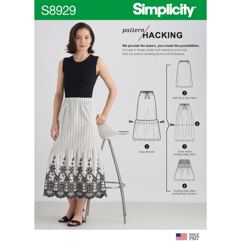 Simplicity Sewing Pattern S8929 Misses' Skirt with Options for Design Hacking