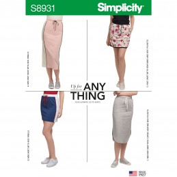 Simplicity Sewing Pattern 8931 Misses' Athleisure Inspired Stretch Knit Skirts