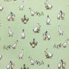 Cotton Rich Linen Look Fabric Shabby Geese Goose Ducks Curtain Upholstery