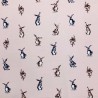 Cotton Rich Linen Look Fabric Shabby Hares Rabbits Bunny Curtain Upholstery