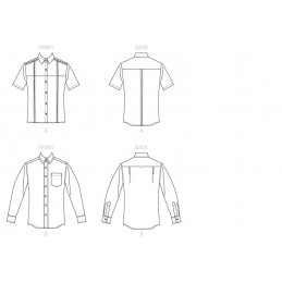 Vogue Sewing Pattern V1622 Unisex Button Shirt Men's Women's Blouse