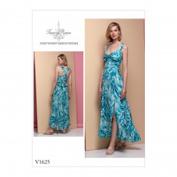 Vogue Sewing Pattern V1625 Women's Cowl Neck Slit Skirt Maxi Dress