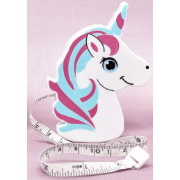 Unicorn Magic Retractable Tape Measure 100cm Aqua and Pink 