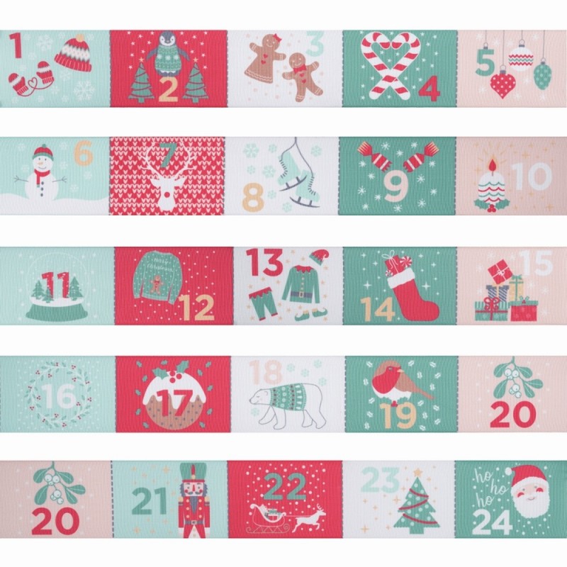 Advent Calendar Ribbon Trimits 87cm x 50mm Christmas Xmas Crafts