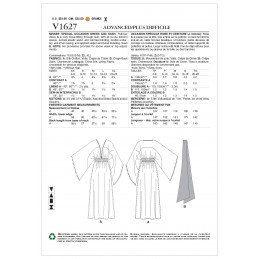 Vogue Sewing Pattern V1627 Women's Pullover Maxi Dress Loose fit Kimono Sleeve