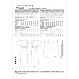 Vogue Sewing Pattern V1628 Women's Pullover Drape Dress Tunic Dolman Sleeve