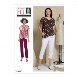 Vogue Sewing Pattern V1630 Women's Loose Fit Pullover Top and Elasticated Trousers