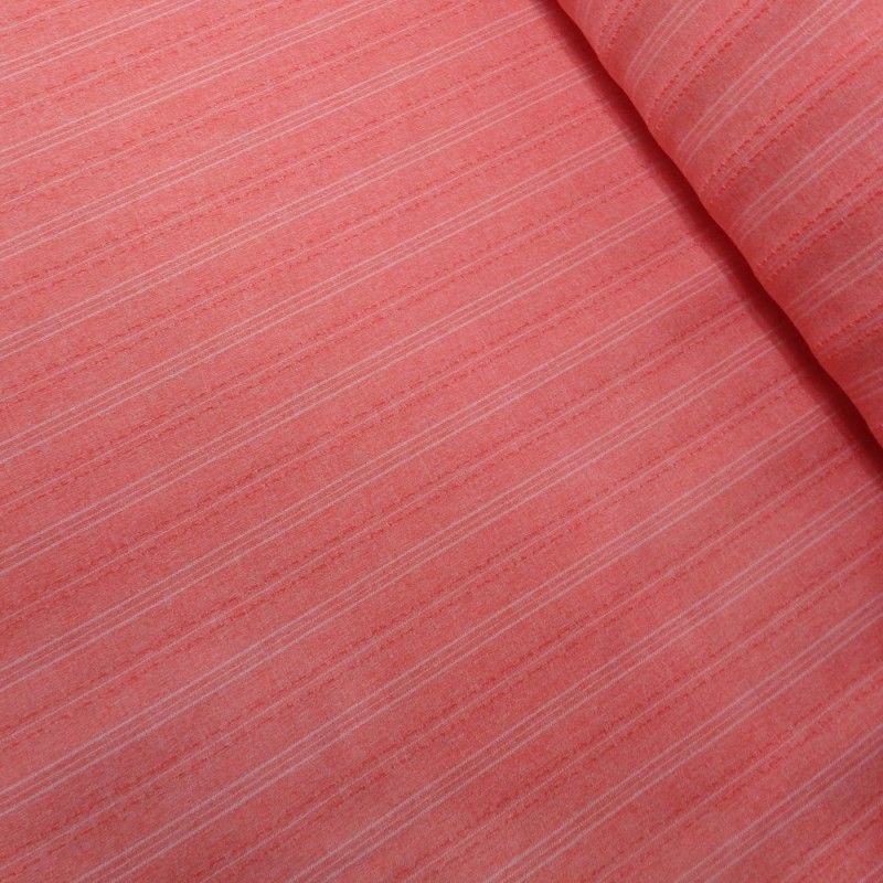Striped Melange Linen Look Dressmaking Curtains 145cm Wide Polyester Fabric