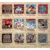 (PRE ORDER) 100% Cotton Fabric Nutex 12 Days Of Christmas Panel Festive Xmas 3 x 14 Squares