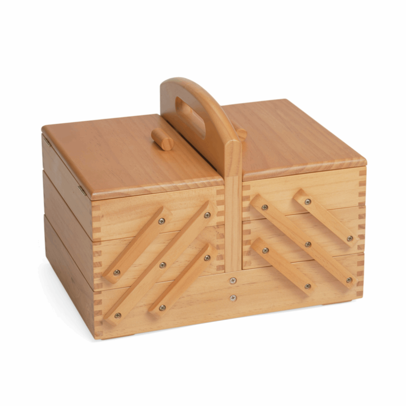 Cantilever Wood Sewing Box - 4 Tier