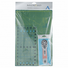 Milward Patchwork Starter Set Cutting Mat, Rotary Cutter, Ruler