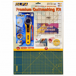 Olfa Patchwork Starter Set Cutting Mat, 45mm Rotary Cutter, Ruler