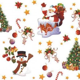 Santa White Vinyl PVC Tablecloth Easy Wipe Clean Christmas Festive Xmas Santa Claus Snowman